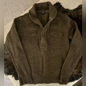 J crew shawl collar lambs wool sweater